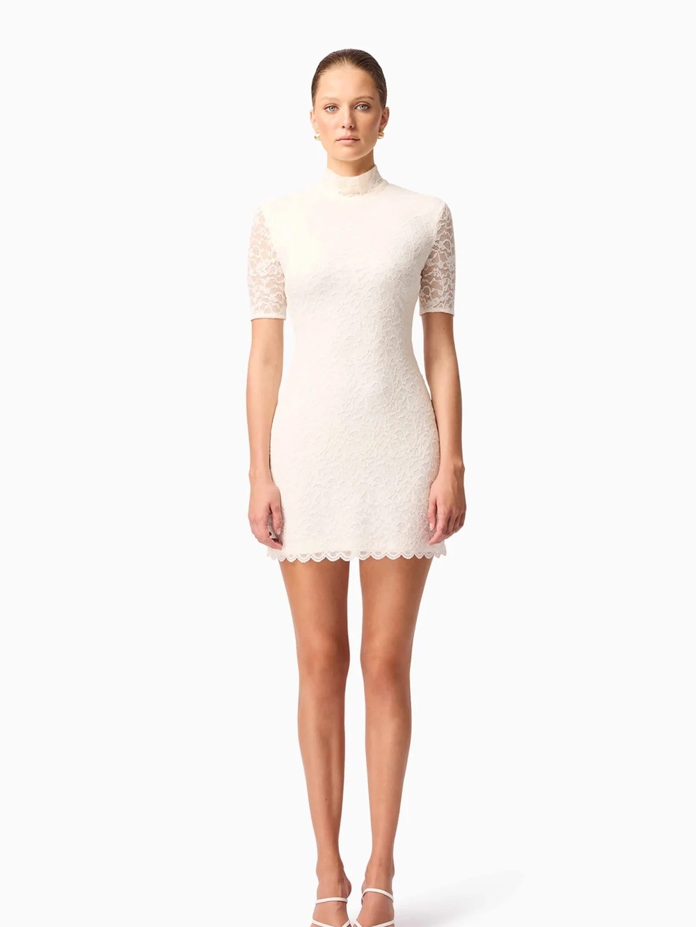 CURAAE Aura Short Sleeve Mini Dress In‎ White